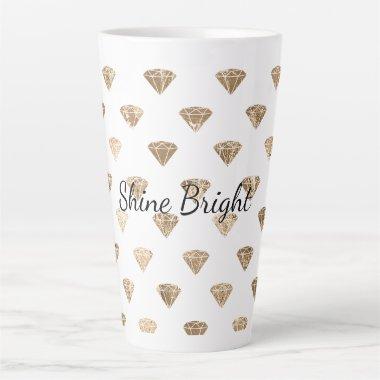 Gold White Glam Diamonds Jewel Latte Mug