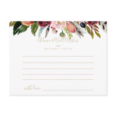 Gold Wild Feather Boho Tropical Floral Wedding Post
