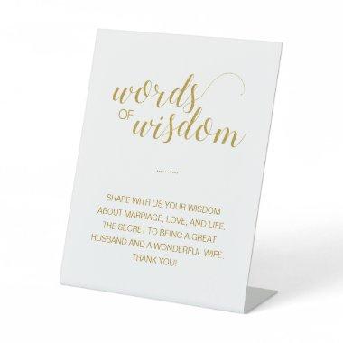 Gold Words of Wisdom Advice For Newlyweds Wedding Pedestal Sign