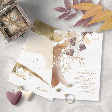 Golden Autumn Wedding Bridal Shower ID655 Invitations