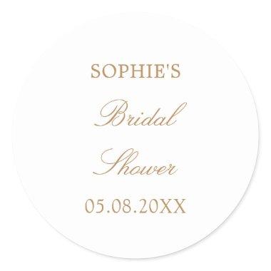 Golden Beige Script  Classic Round Sticker