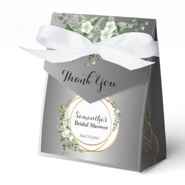 Golden Botanica Silver Rings Thank You Favor Boxes
