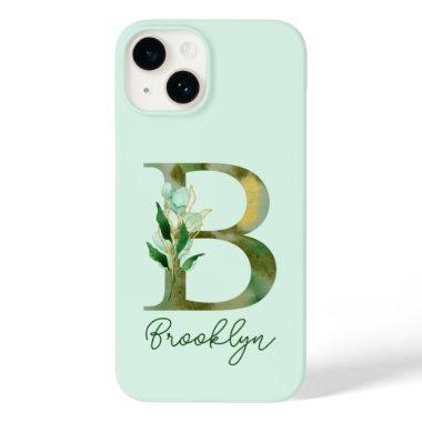 Golden Branches Foliage Greenery Letter B Monogram Case-Mate iPhone 14 Case