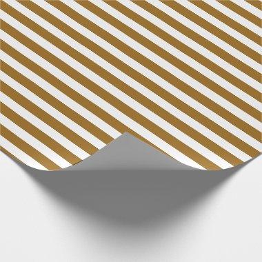 Golden Brown White Simple Horizontal Striped Wrapping Paper