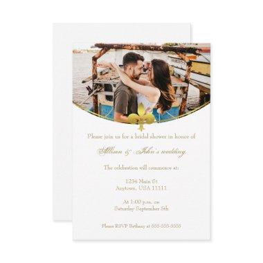 Golden Fleur de Lis Photo  Invite