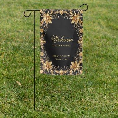 Golden Floral Garden Flag