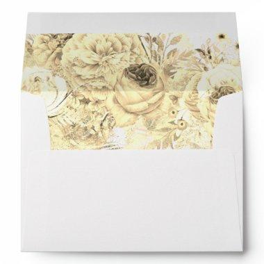 Golden Flowers Elegant All Events and Wedding Envelope