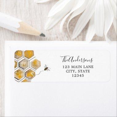 Golden Honey Bee Return Address Label