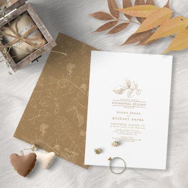 Golden Leaf Wedding Bridal Shower ID655 Invitations