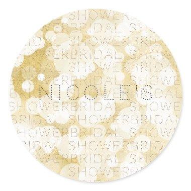Golden Light Gold Glam Modern ANY EVENT / TEXT Classic Round Sticker