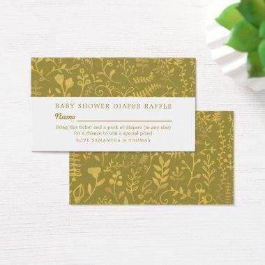 Golden Oriental Floral, Diaper Raffle Ticket