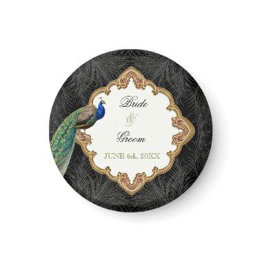 Golden Peacock & Swirls - Wedding Save the Date Magnet