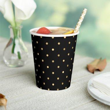 Golden Polka Dot Pattern Paper Cups