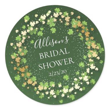 Golden Shamrock Bridal Shower Envelope Seal