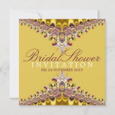 Golden Summer Floral Lace Bridal Shower Invitations