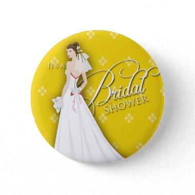 Goldenrod and White Vintage Bridal Shower Pin
