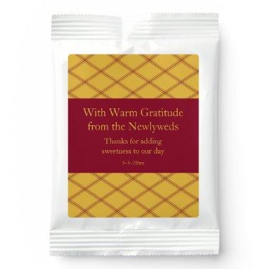 Goldenrod + Burgundy Diamond-Pattern Wedding Favor Hot Chocolate Drink Mix