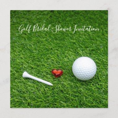 Golf Bridal Shower Invitations with ball and love