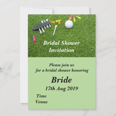 Golf Bridal Shower Invitations with golf ball