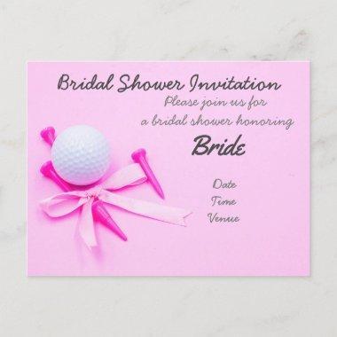 Golf bridal shower Invitations with golf ball