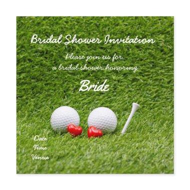 Golf bridal shower Invitations with two golf balls