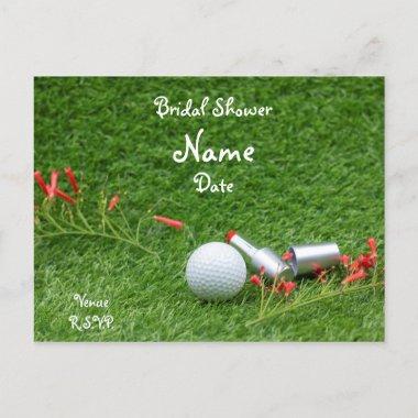 Golf bridal Shower with golf ball and cosmetic Invitation PostInvitations