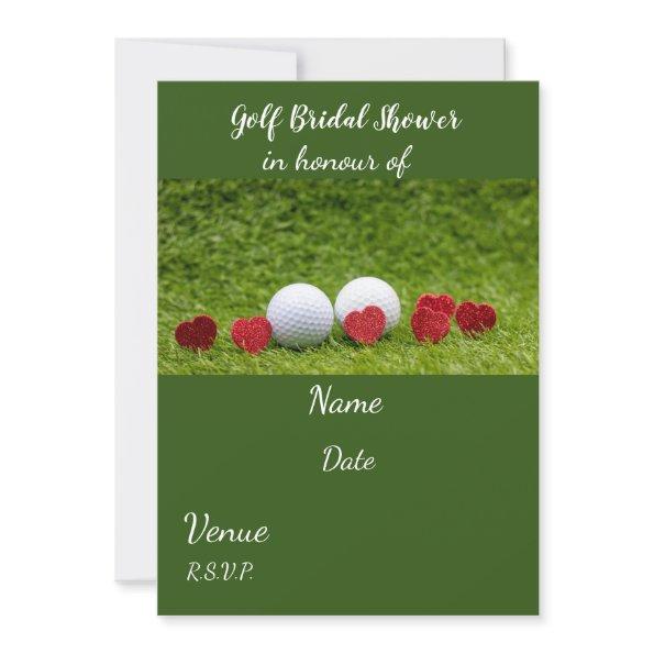 Golf  with golf ball and love hearts