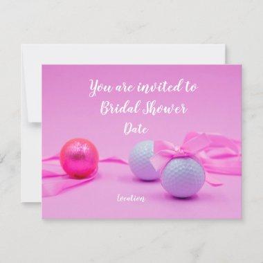 Golf bridal Shower with golf ball and pink ribbon