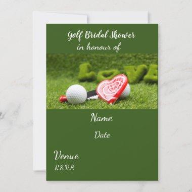 Golf Bridal Shower with golf ball Invitations