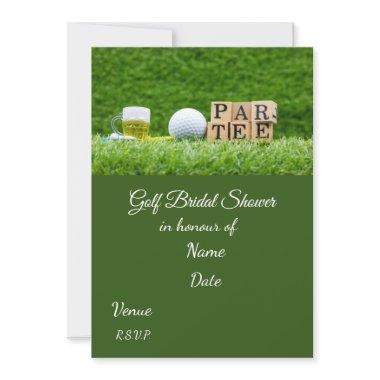 Golf Bridal Shower with golf ball Save the Date Invitations