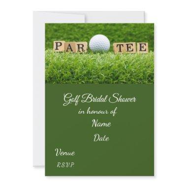 Golf Bridal Shower with golf ball Save the Date Invitations