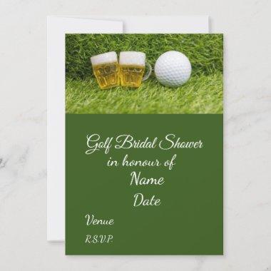 Golf Bridal Shower with golf ball Save the Date Invitations