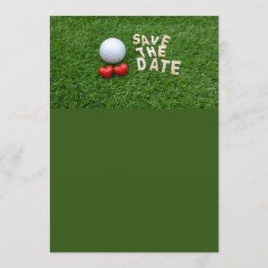 Golf save the date with golf ball with love Invitations