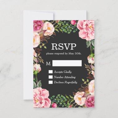 Gorgeous Floral Decor RSVP Respond Invitations
