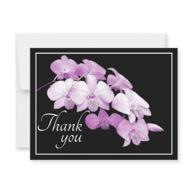 Gorgeous Pink Orchids Black Background Thank You Post