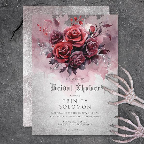 Gothic Black & Red Rose Floral