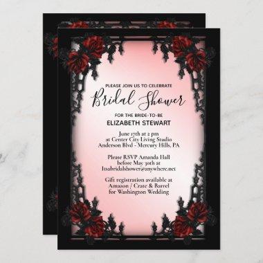 Gothic Bridal Shower Invitations Register Info
