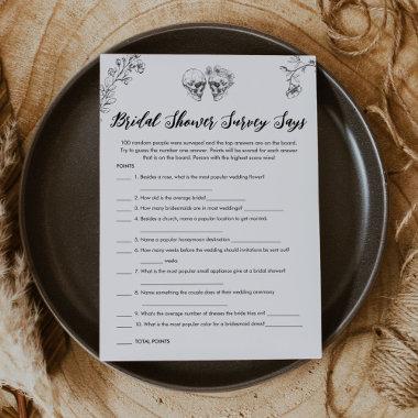 Gothic Bridal Shower Survey Says Game Invitations