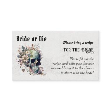 Gothic Bride or Die Skull  Recipe Enclosure