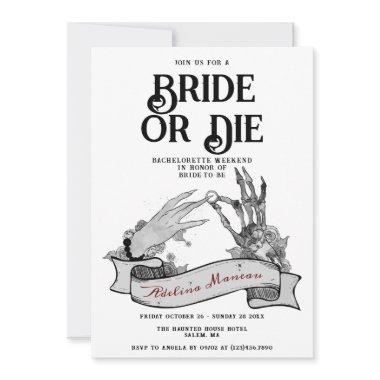 Gothic Bride or Die Til Death Bachelorette Weekend Invitations