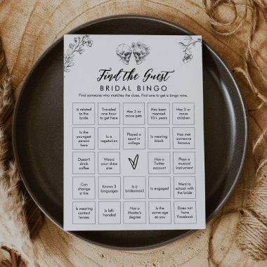 Gothic Find the Guest Bridal Shower Bingo Game Invitations
