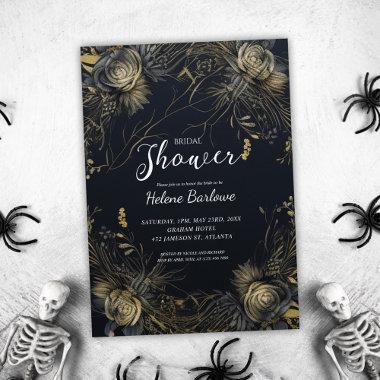 Gothic Floral Dark Moody Bridal Shower Invitations