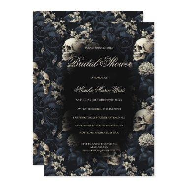 Gothic Floral Skulls Moody Dark