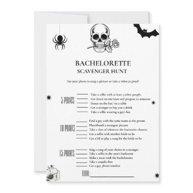 Gothic Halloween bachelorette Scavenger game