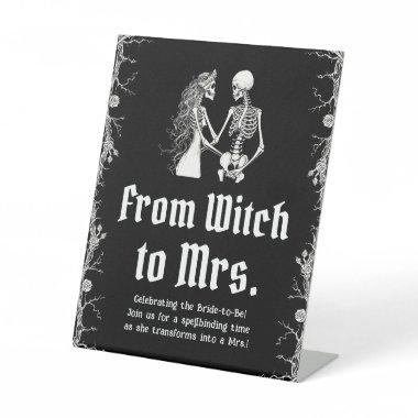 Gothic Halloween Skeleton From Witch To Mrs. Sign