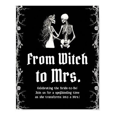 Gothic Halloween Skeleton From Witch To Mrs. Sign