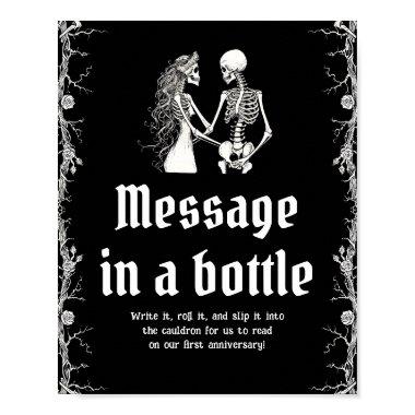 Gothic Halloween Skeleton Message in a bottle Game Poster