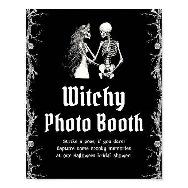 Gothic Halloween Skeleton Witchy Photo Booth Sign
