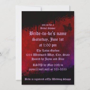 Gothic Heart Bridal Shower Invitations