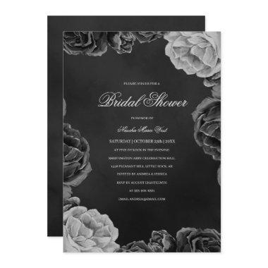 Gothic Moody Monochrome Grey Floral